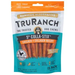TruRanch 5 Inch Colla-Stix Chicken + Collagen Recipe Dog Chews, 15 ea