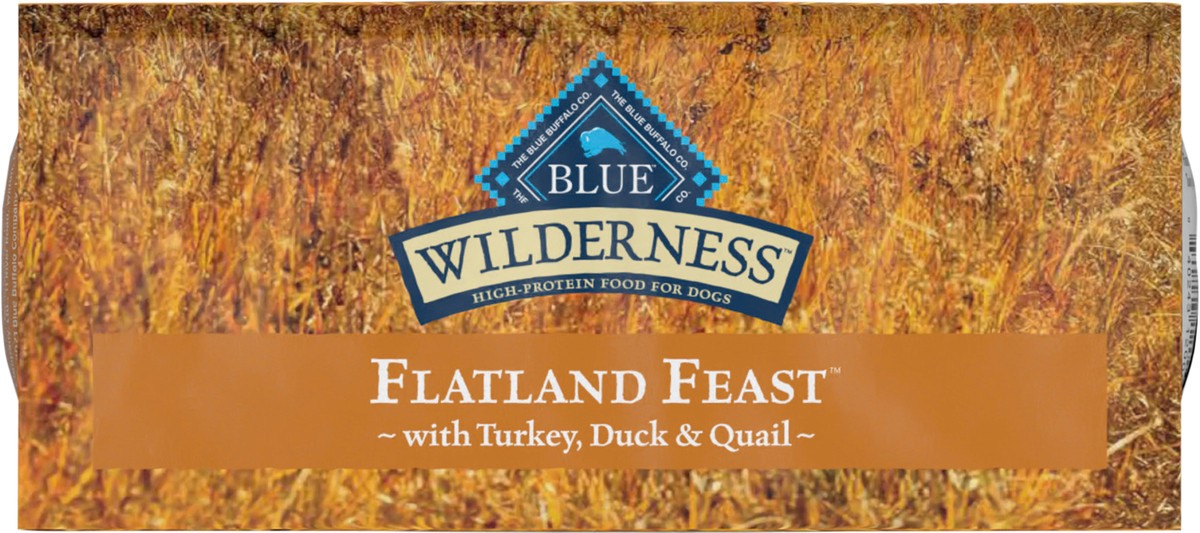 slide 2 of 13, Blue Buffalo Wilderness Flatland Feast High Protein, Natural Dry Dog Food with Turkey, Quail & Duck 4-lb, 4 lb