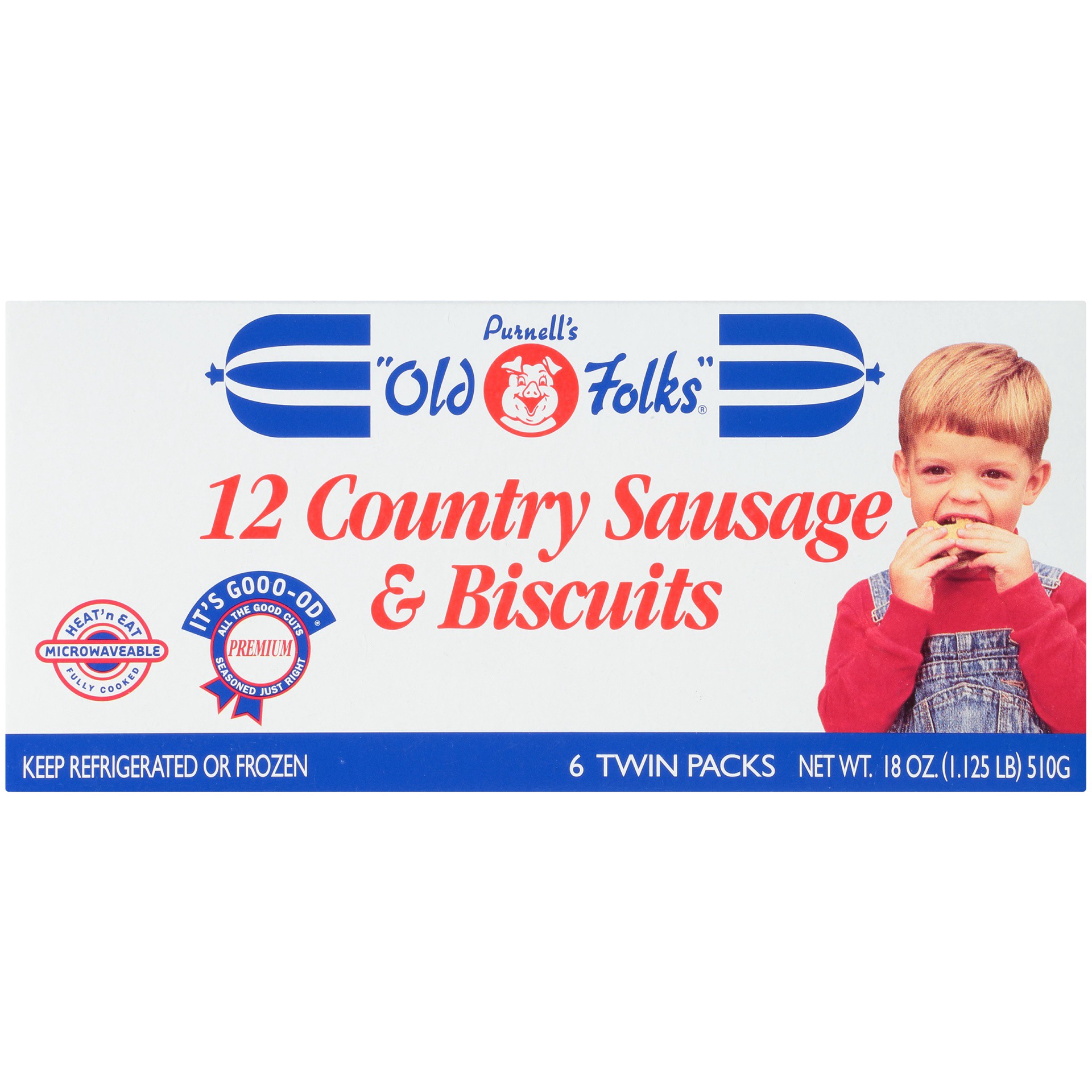 slide 6 of 8, Purnell's "Old Folks" Old Folks Saus & Biscuits, 18 oz