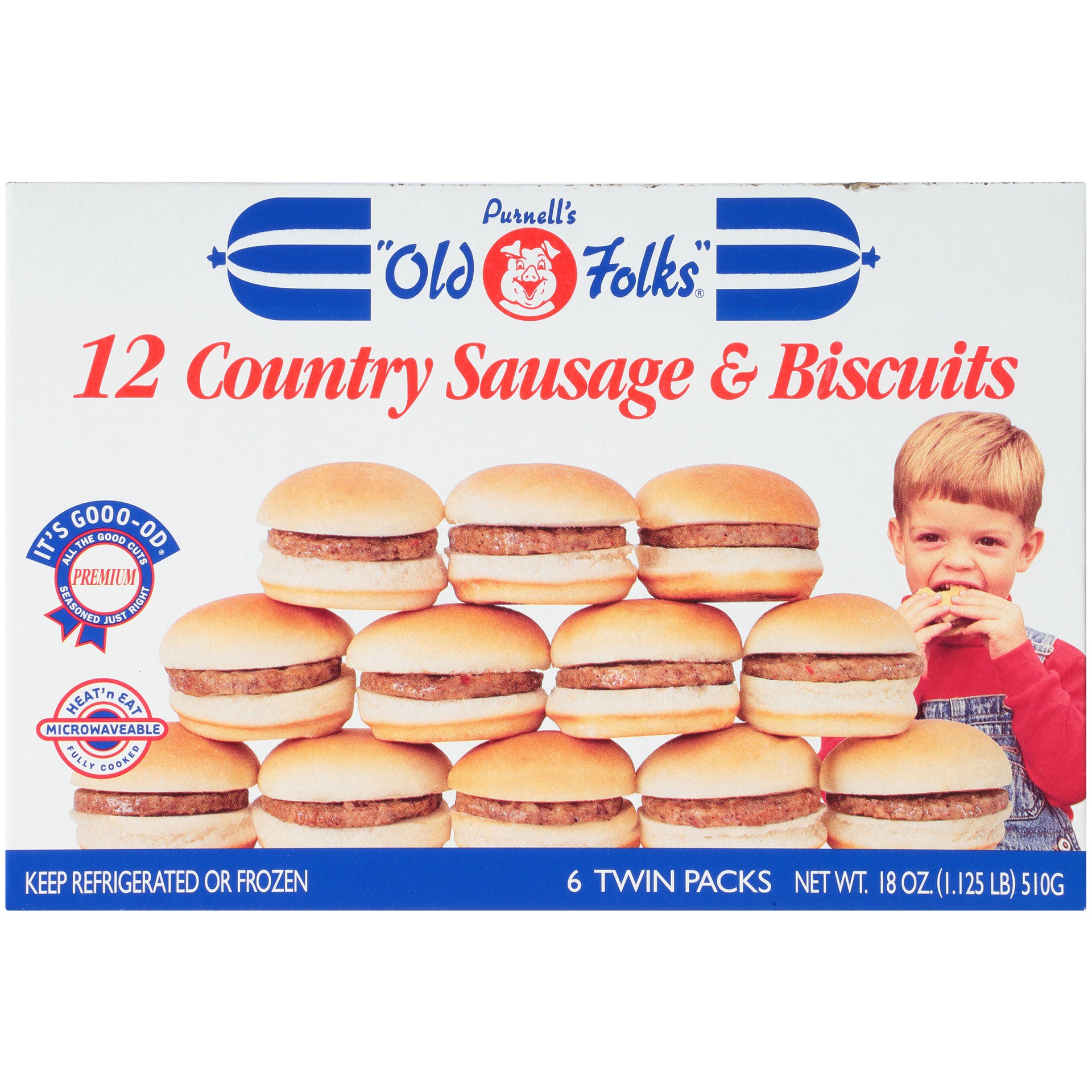 slide 7 of 8, Purnell's "Old Folks" Old Folks Saus & Biscuits, 18 oz