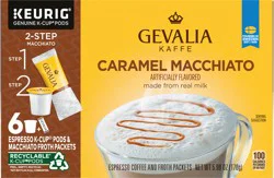 Gevalia Frothy 2-Step Caramel Macchiato Espresso K-Cup Coffee Pods & Froth Packets Kit, 6 ct Box