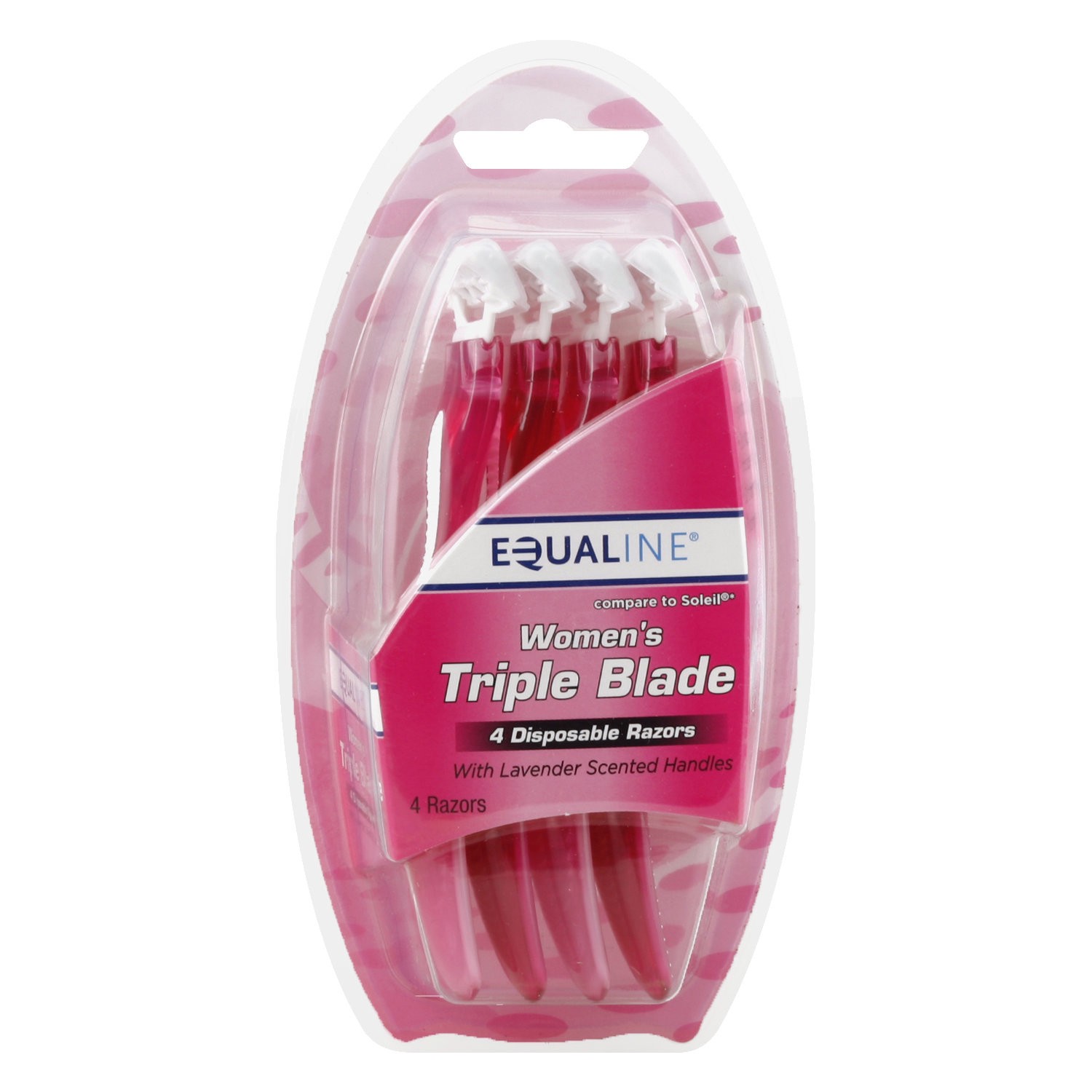 slide 1 of 1, Equaline Women Triple Blade Lavender, 4 ct