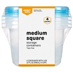 Smart Way Medium Square Food Storage Containers