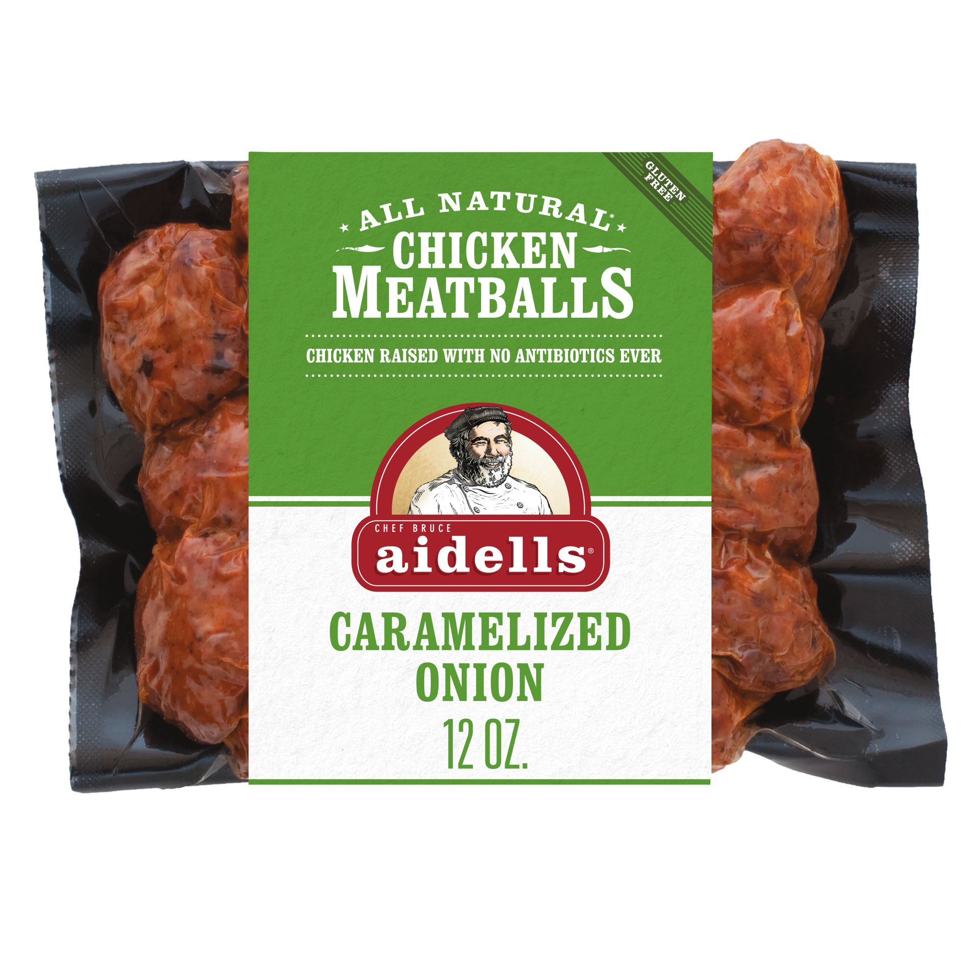 slide 1 of 3, Aidells Carmelizd Onion Chicken Meatballs, 12 oz