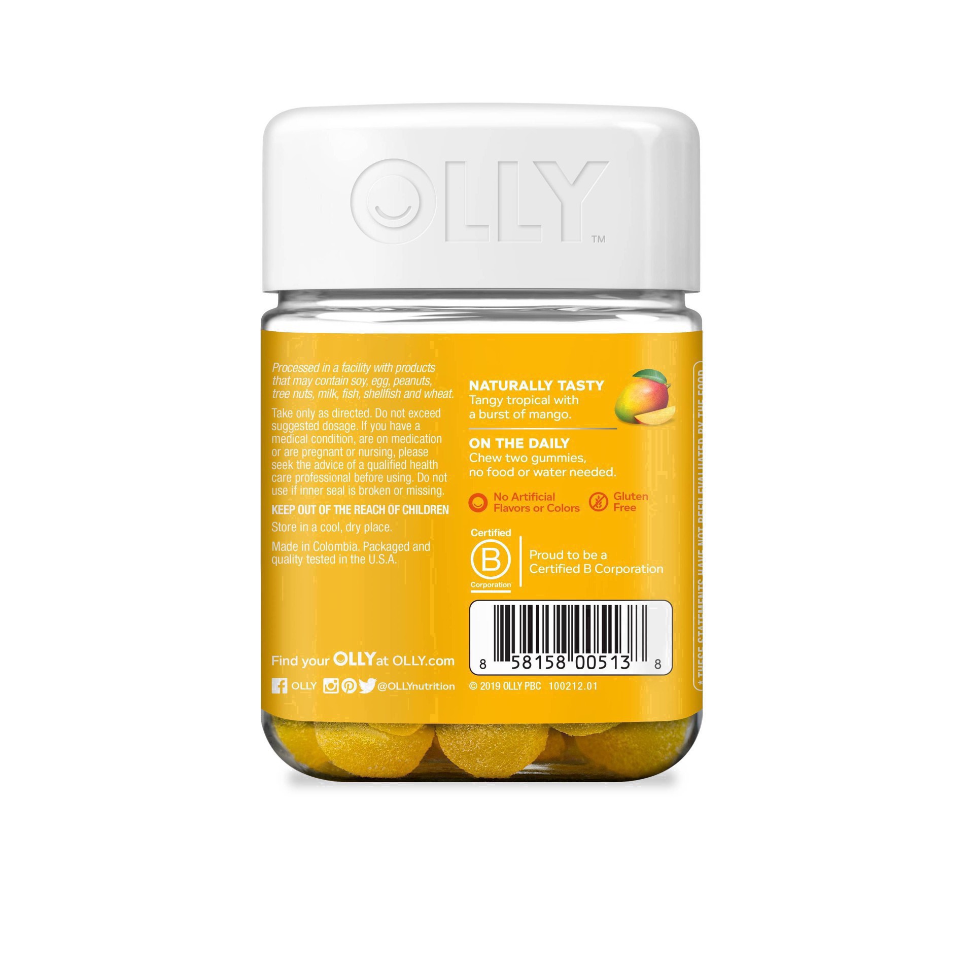 slide 53 of 102, Olly Probiotic Chewable Gummies for Immune and Digestive Support - Tropical Mango - 50ct, 50 ct