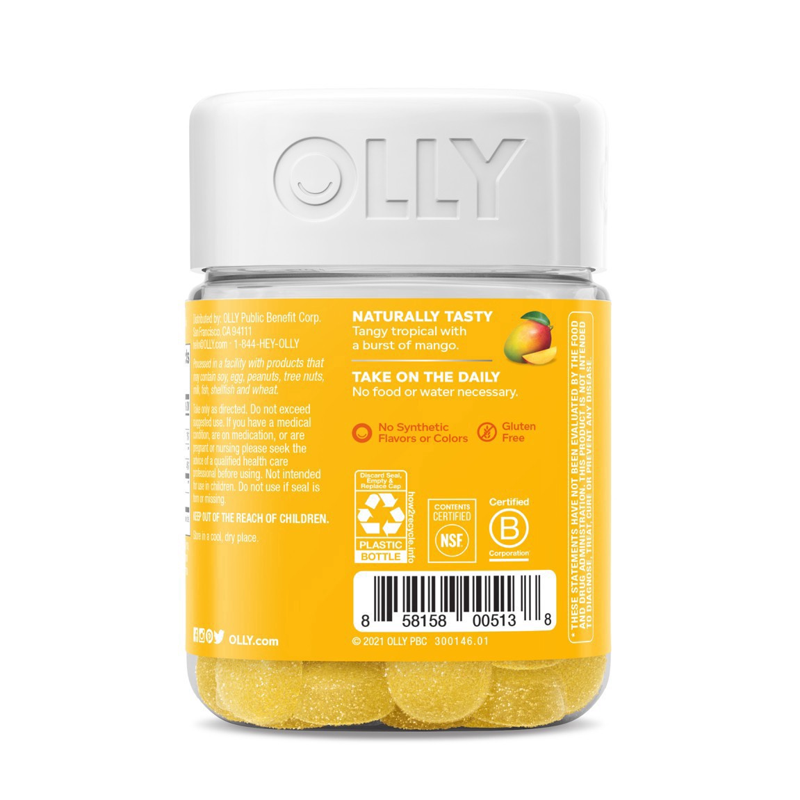 slide 78 of 102, Olly Probiotic Chewable Gummies for Immune and Digestive Support - Tropical Mango - 50ct, 50 ct