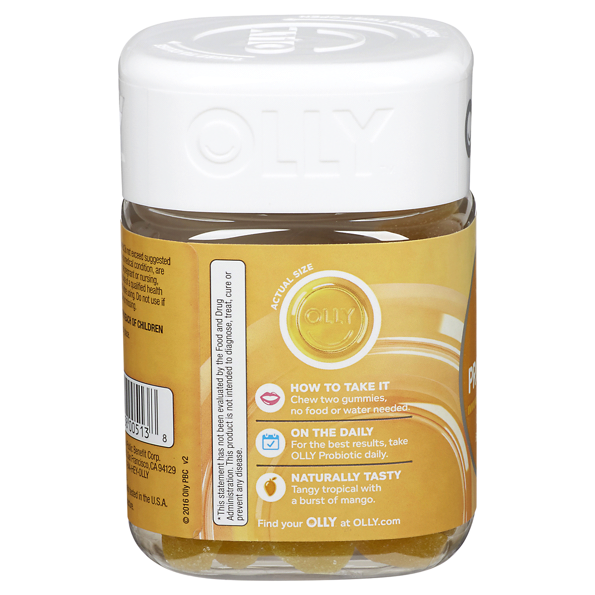 slide 72 of 102, Olly Probiotic Chewable Gummies for Immune and Digestive Support - Tropical Mango - 50ct, 50 ct