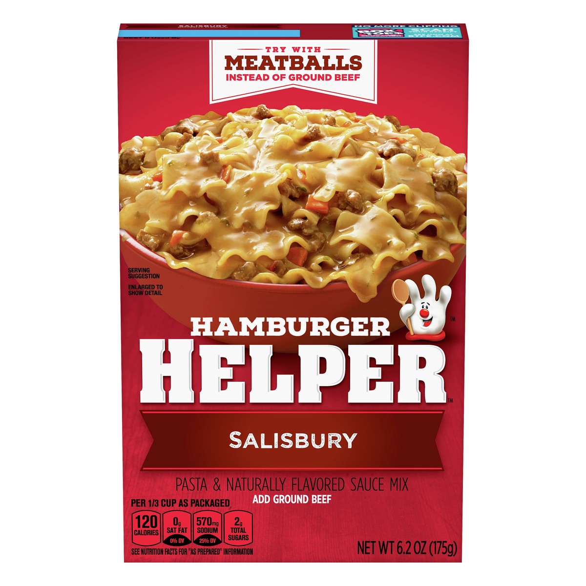 slide 1 of 9, Hamburger Helper Salisbury Pasta & Sauce Mix 6.2 oz, 6.2 oz
