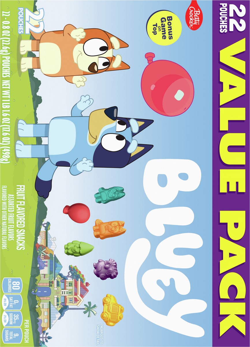 slide 3 of 14, Betty Crocker Bluey Fruit Flavored Snacks, Treat Pouches, Gluten Free, 22 ct, 22 ct