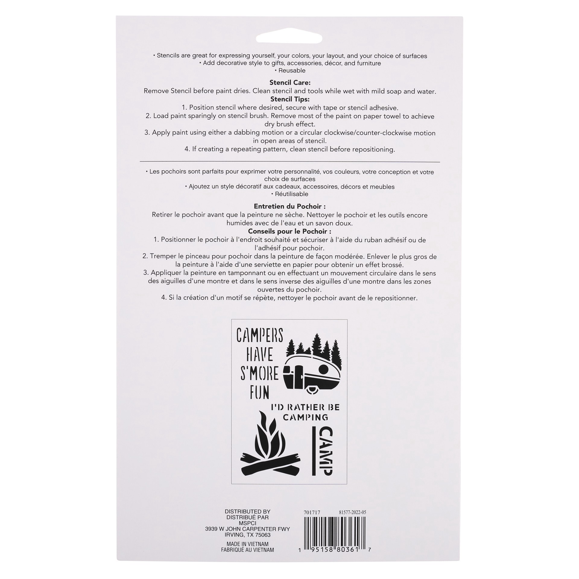 slide 2 of 3, Camping Stencils By Craft Smart, 7" X 10", 7 in x 10 in