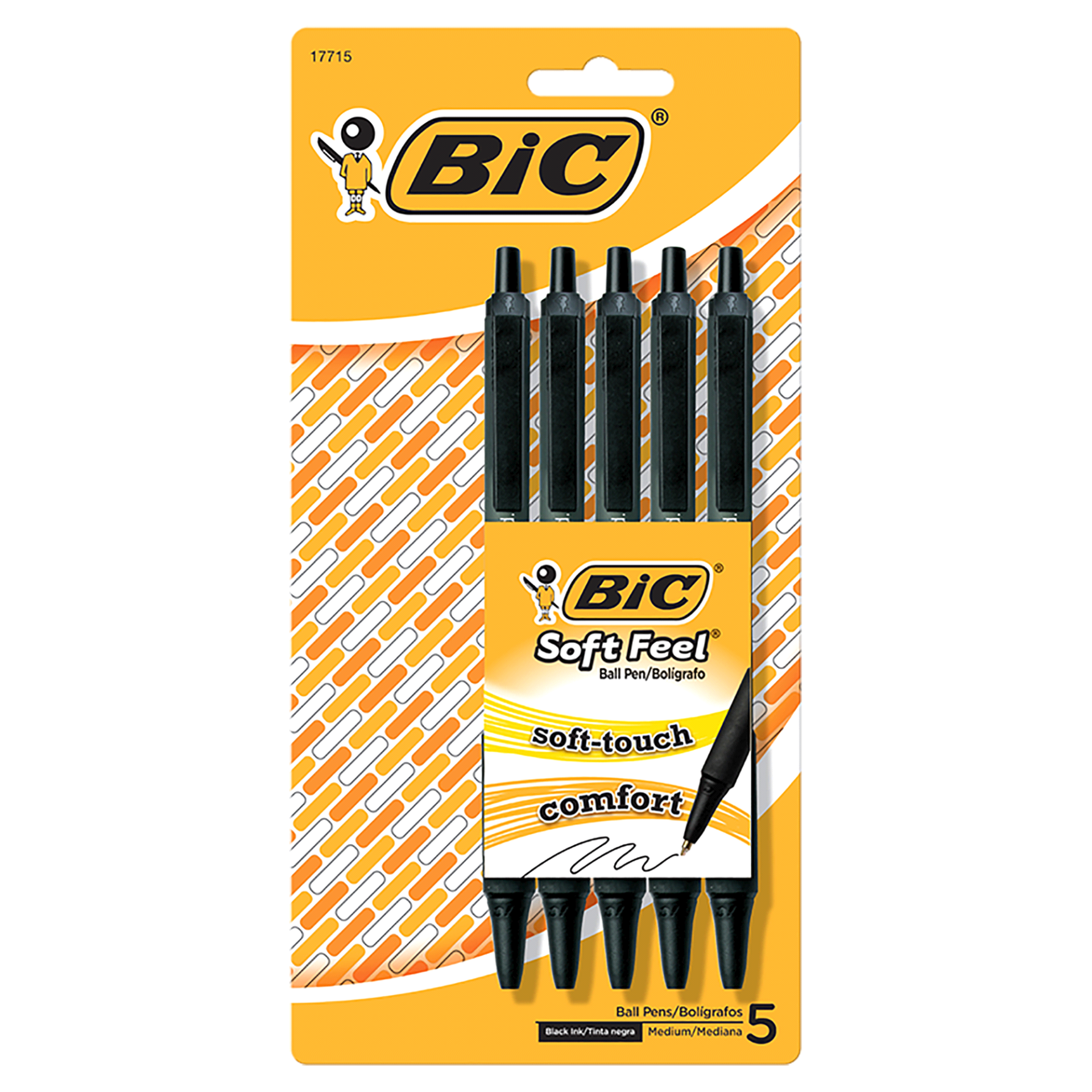 slide 1 of 1, BIC Soft Feel Pen, 5 ct