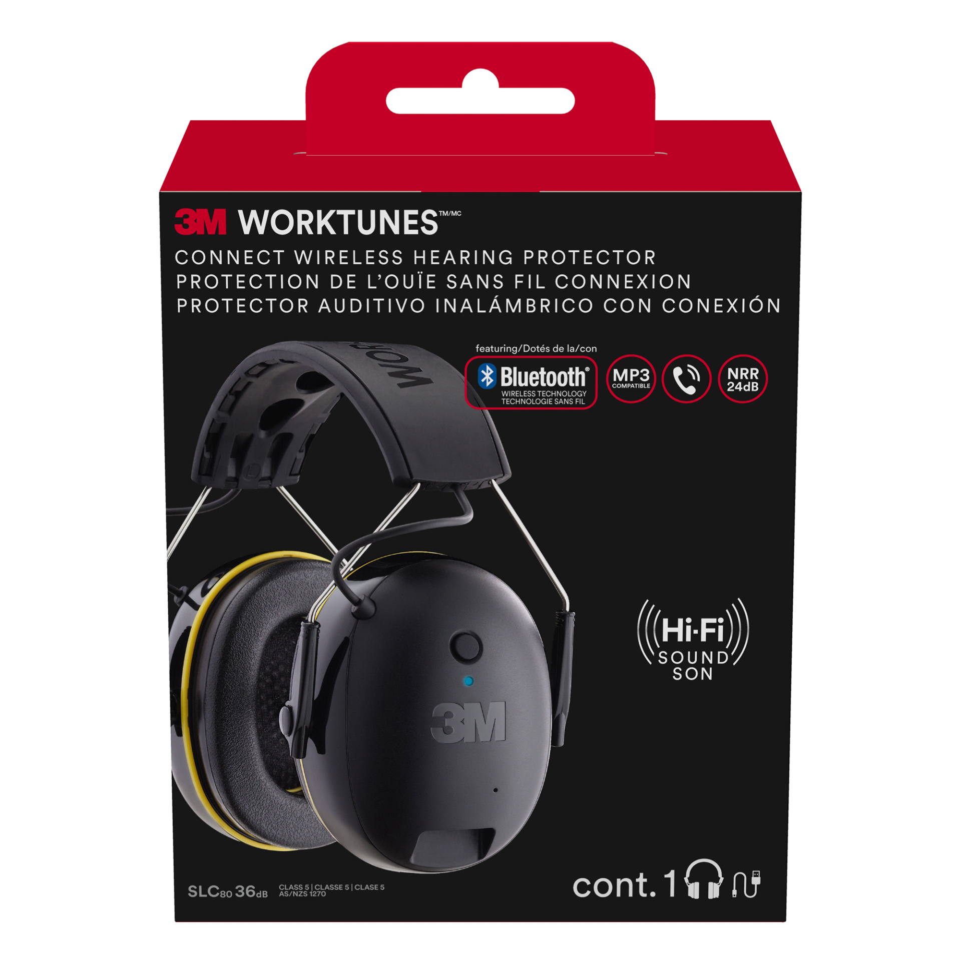 slide 1 of 6, 3M WorkTunes Connect Hearing Protector with Bluetooth Technology, 1 ct