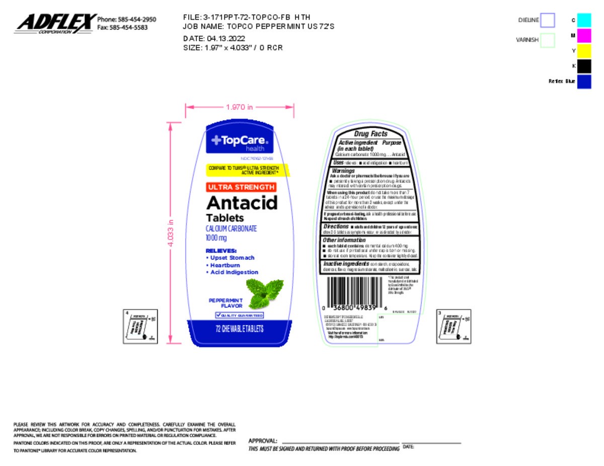 slide 3 of 14, TopCare Health 1000 mg Ultra Strength Peppermint Flavor Antacid 72 Tablets, 72 ct