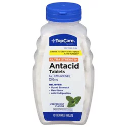 TopCare Health 1000 mg Ultra Strength Peppermint Flavor Antacid - 72 Tablets