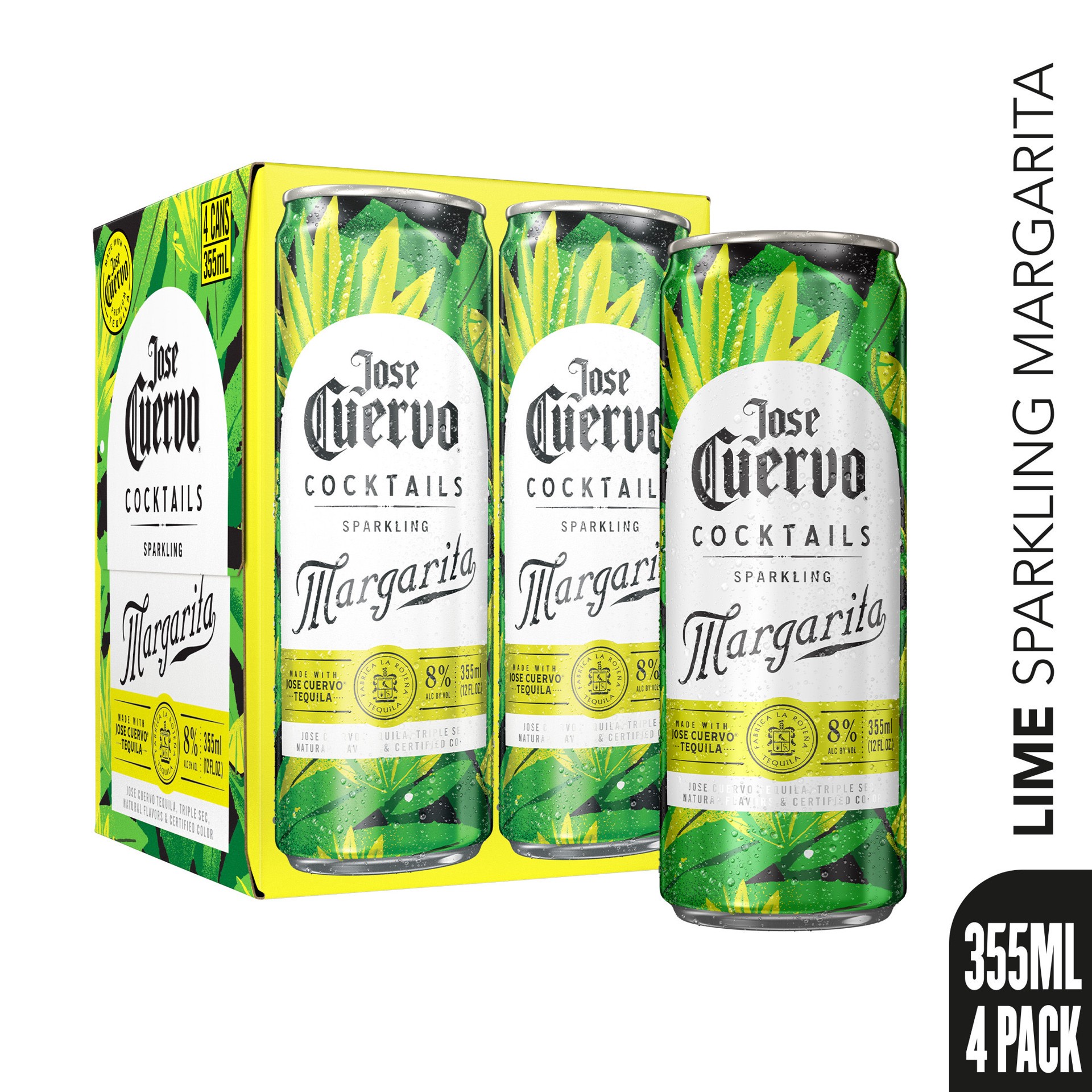 slide 4 of 7, Jose Cuervo Sparkling Margarita Cocktails 4 - 12 fl oz Cans, 4 ct