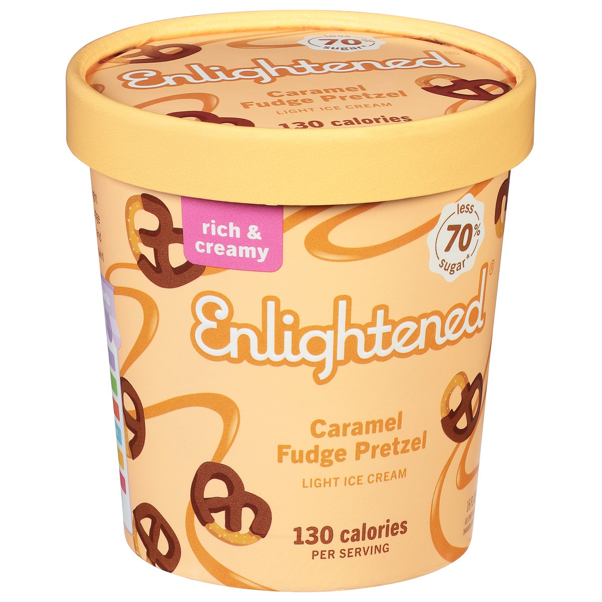 Enlightened Caramel Fudge Pretzel Light Ic Pint 16 oz Shipt