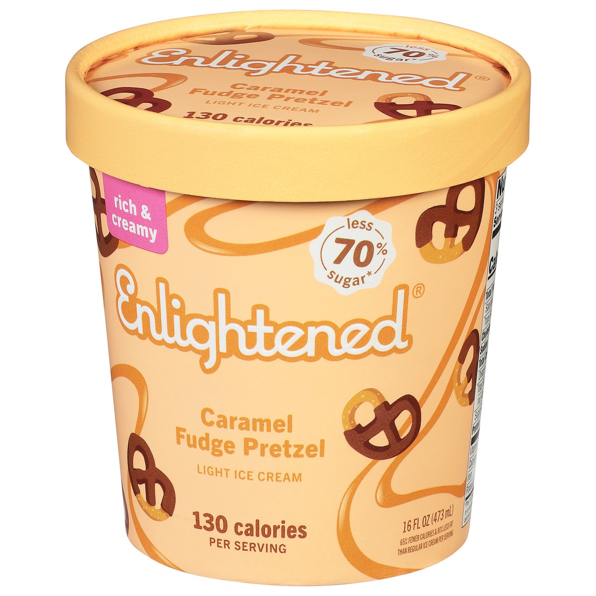 Enlightened Caramel Fudge Pretzel Light Ic Pint 16 oz Shipt