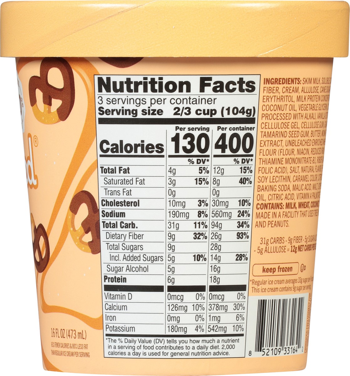 Enlightened Caramel Fudge Pretzel Light Ic Pint 16 oz Shipt