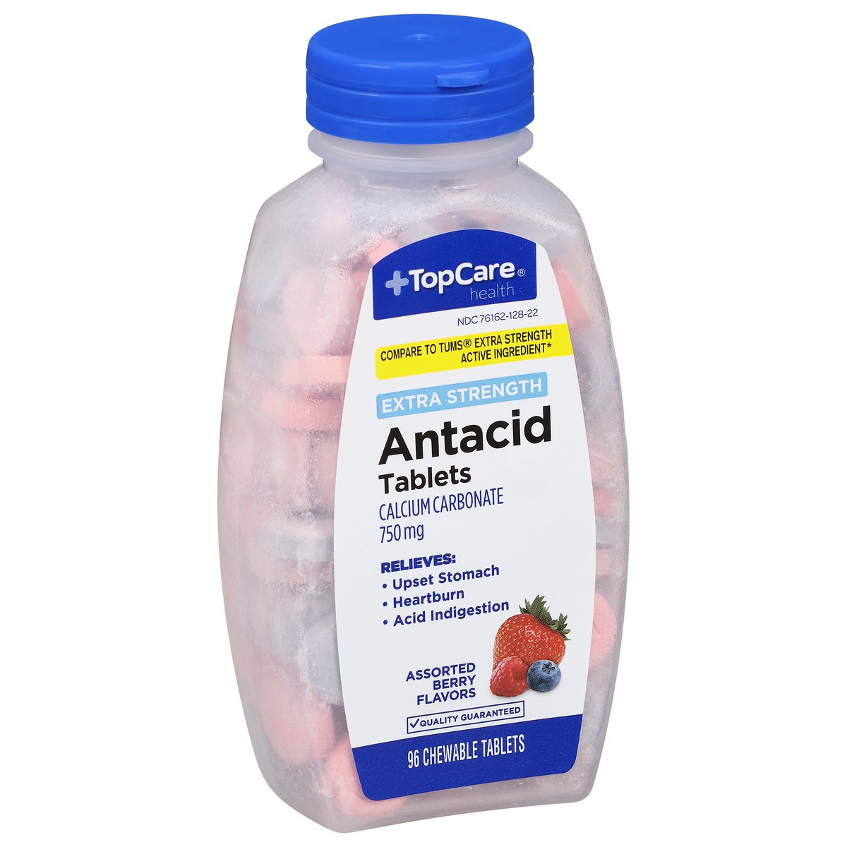 slide 8 of 14, TopCare Health 750 mg Extra Strength Assorted Berry Flavors Antacid 96 Tablets, 96 ct