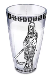 St. Jude Holy Death Drinking Glass Candle - White/Black