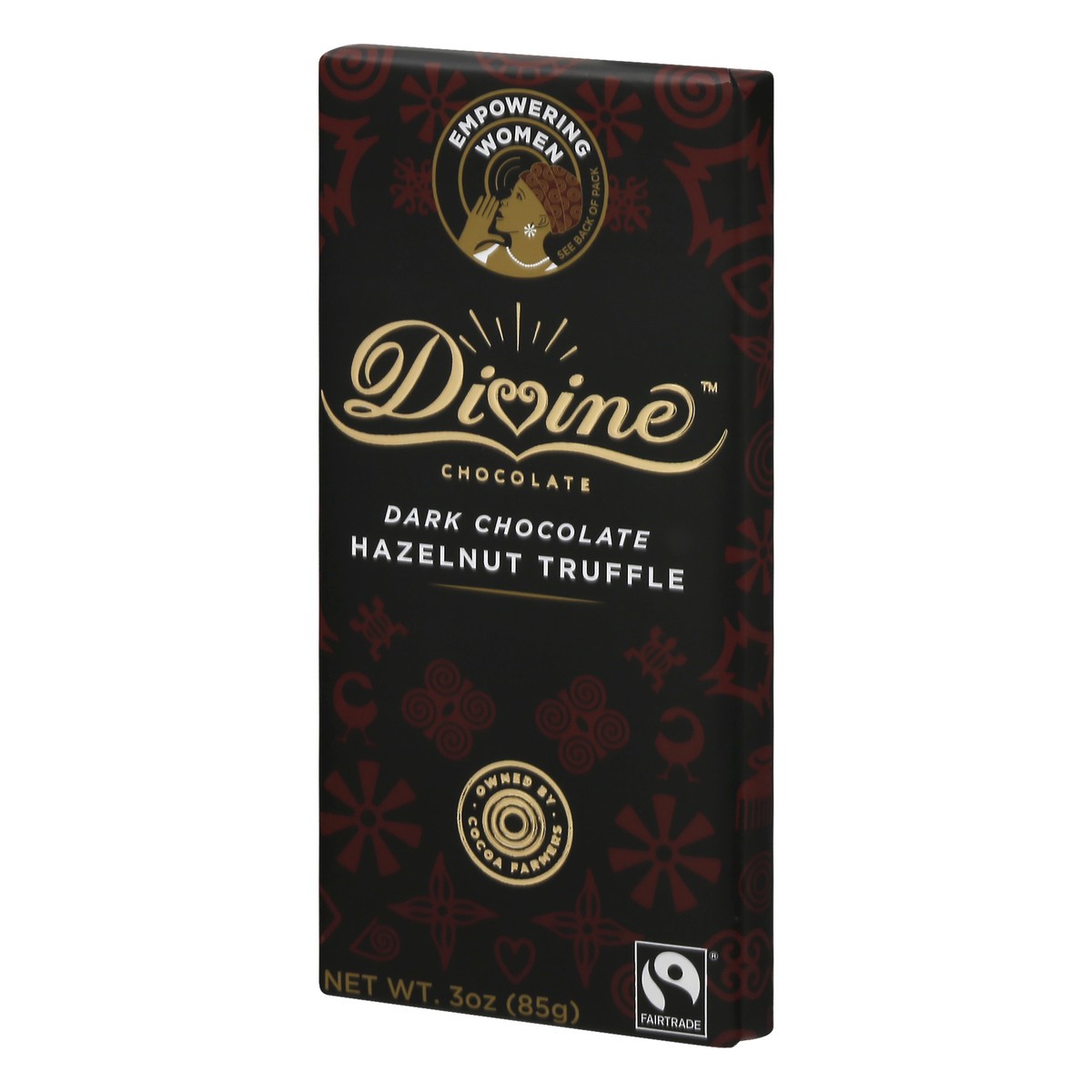 slide 5 of 9, Divine Chocolate Hazelnut Truffle Dark Chocolate 3 oz, 123 oz