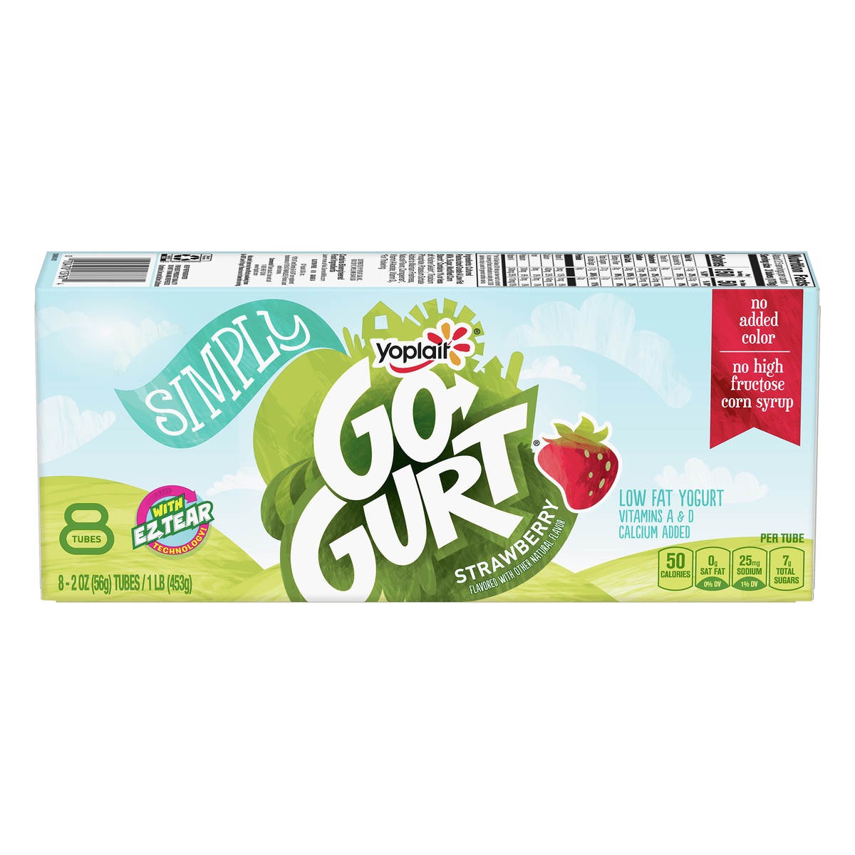 slide 1 of 1, Go-Gurt Low Fat Tubes Strawberry Yogurt 8 ea, 8 ct; 2.25 oz