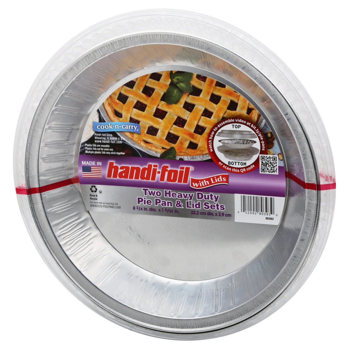 slide 3 of 9, Handi-foil Heavy Duty Pie Pan Lid Sets, 2 ct