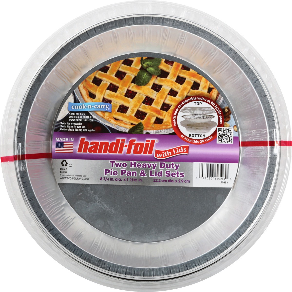 slide 1 of 9, Handi-foil Heavy Duty Pie Pan Lid Sets, 1 ct