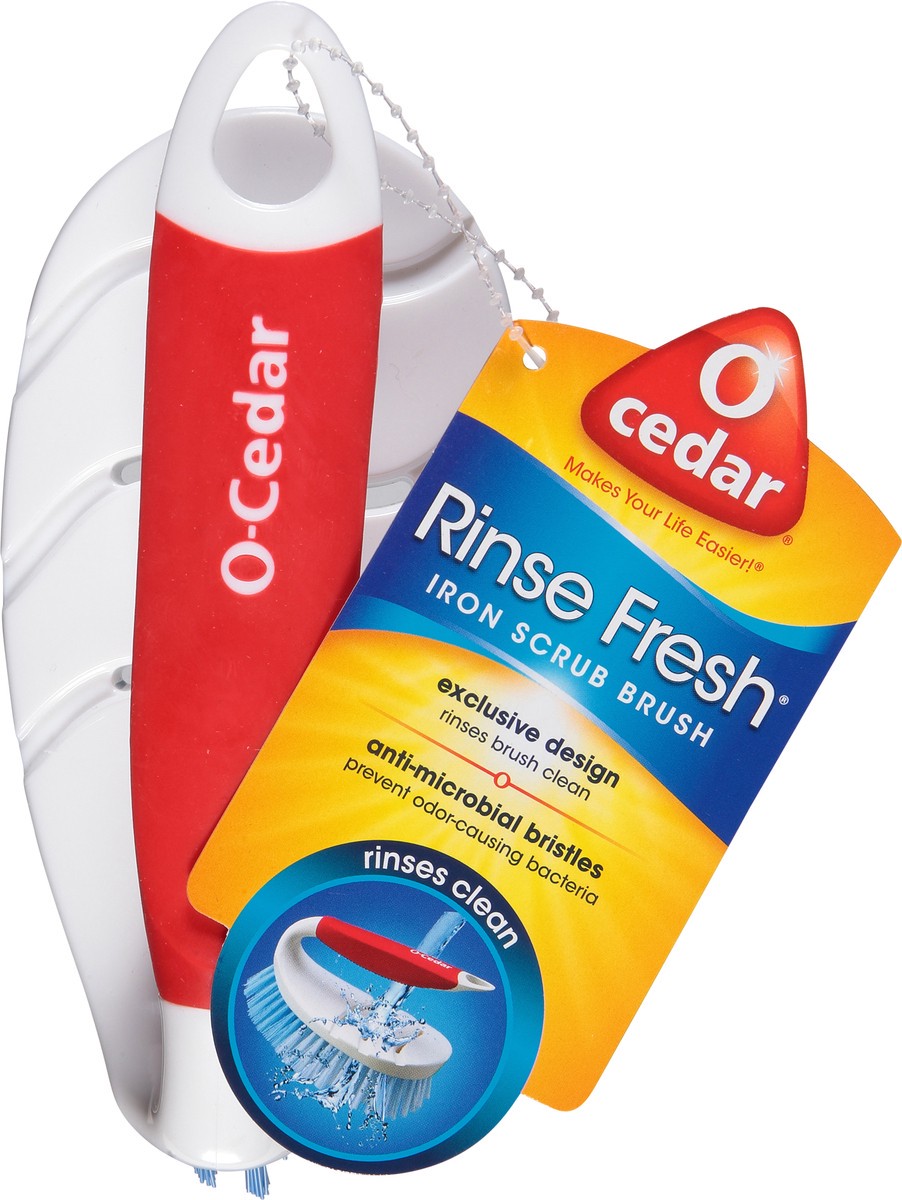 slide 1 of 6, O-Cedar Rinse Fresh Iron Scrub Brush 1 ea Not Packed, 1 ct