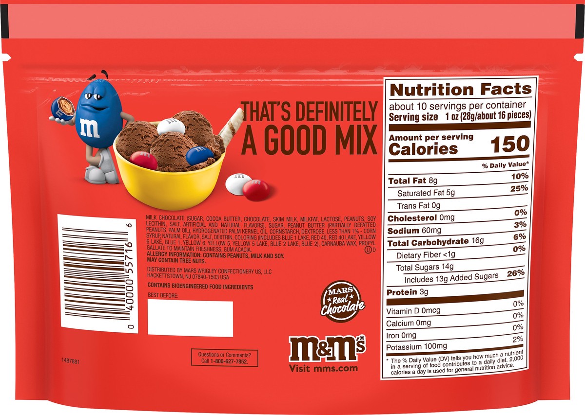 slide 4 of 7, M&M's Red, White & Blue Peanut Butter Chocolate Candy, Sharing Size, 9.6 oz Bag, 9.6 oz