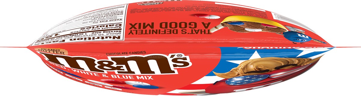 slide 6 of 7, M&M's Red, White & Blue Peanut Butter Chocolate Candy, Sharing Size, 9.6 oz Bag, 9.6 oz