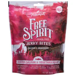 Triumph Free Spirit Grain Free Jerky Bites Deboned Salmon & Vegetable Recipe Treats for Dogs 20 oz