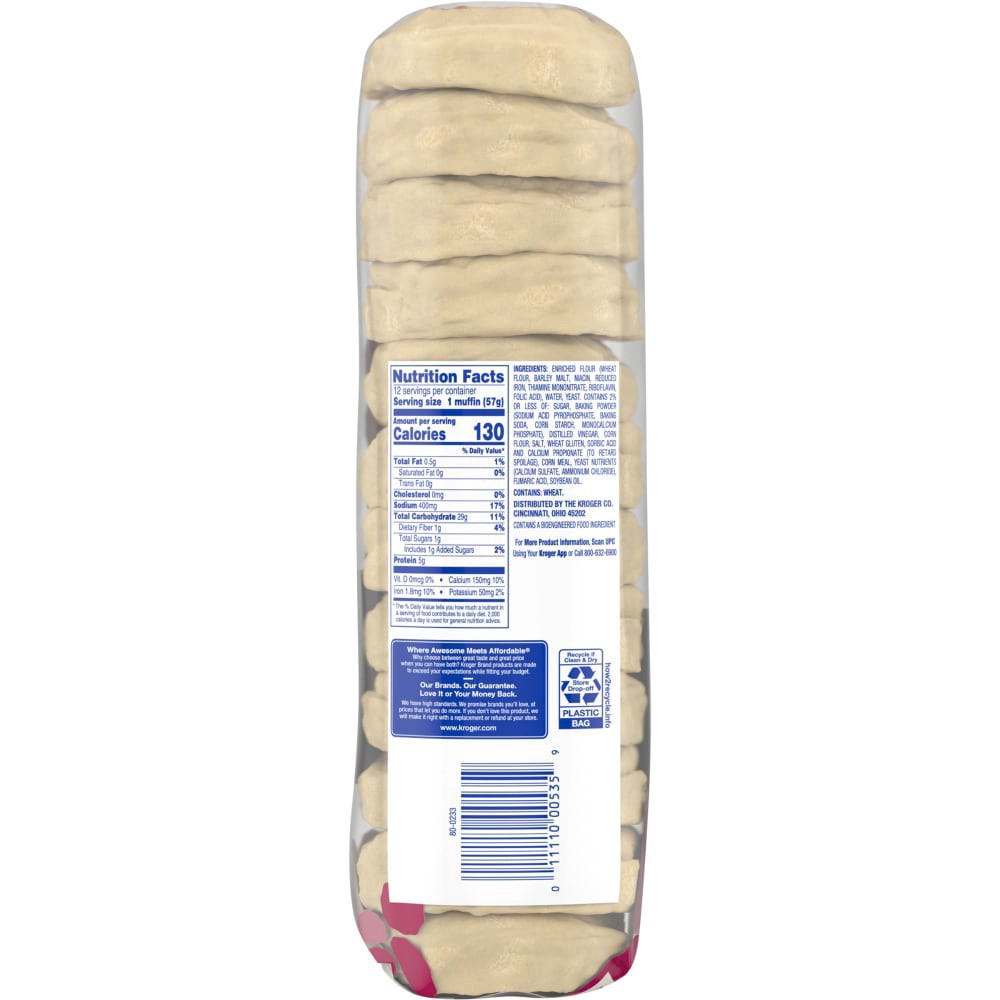 slide 5 of 5, Kroger Sourdough English Muffins 12 Count, 24 oz