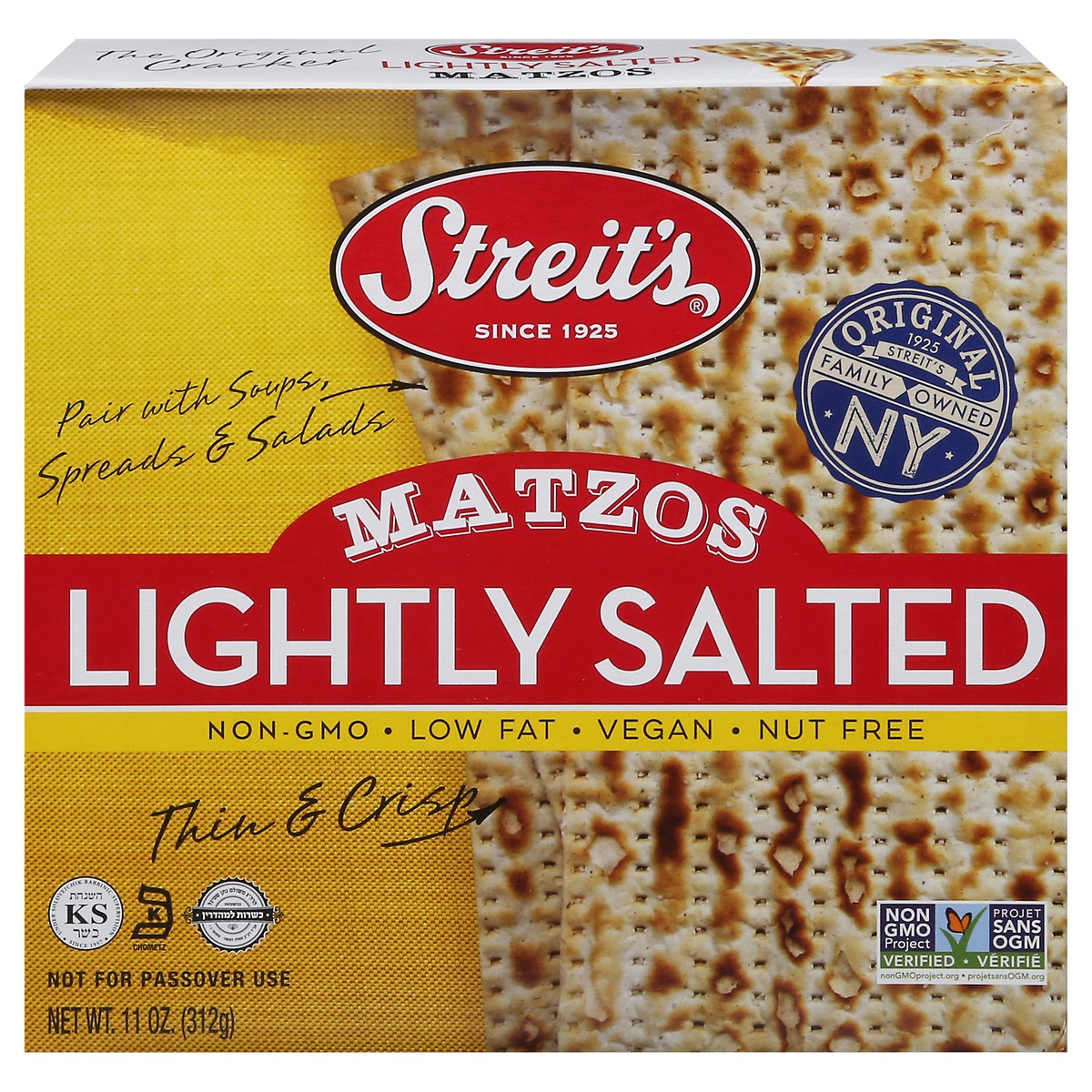 slide 1 of 13, Streit's Lightly Salted Matzos, 11 oz