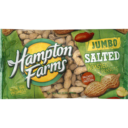 slide 2 of 3, Hampton Farms Peanuts Peanuts Salted in Shell, 24 oz