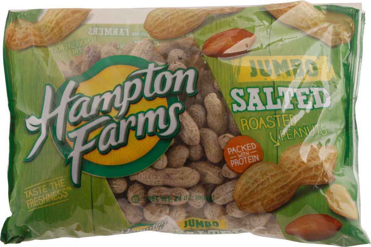 slide 12 of 13, Hampton Farms Jumbo Roasted Salted Peanuts 24 oz Bag, 24 oz