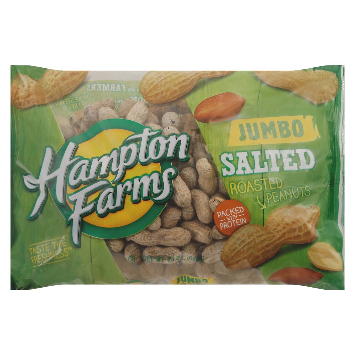 slide 12 of 13, Hampton Farms Jumbo Roasted Salted Peanuts 24 oz Bag, 24 oz