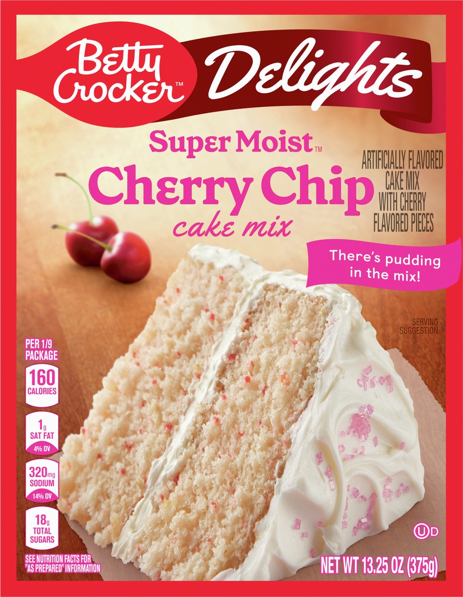 slide 8 of 9, Betty Crocker Delights Super Moist Cherry Chip Cake Mix, 13.25 oz., 13.25 oz