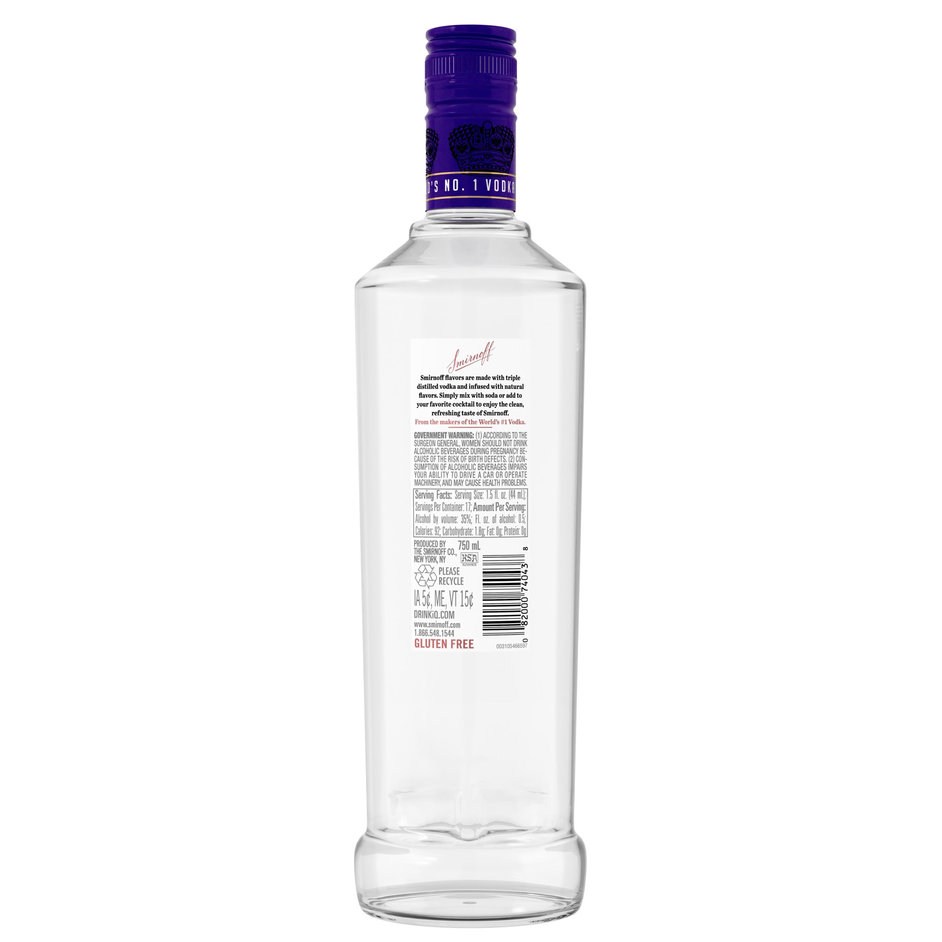 slide 4 of 4, Smirnoff Grape Vodka, 750 ml