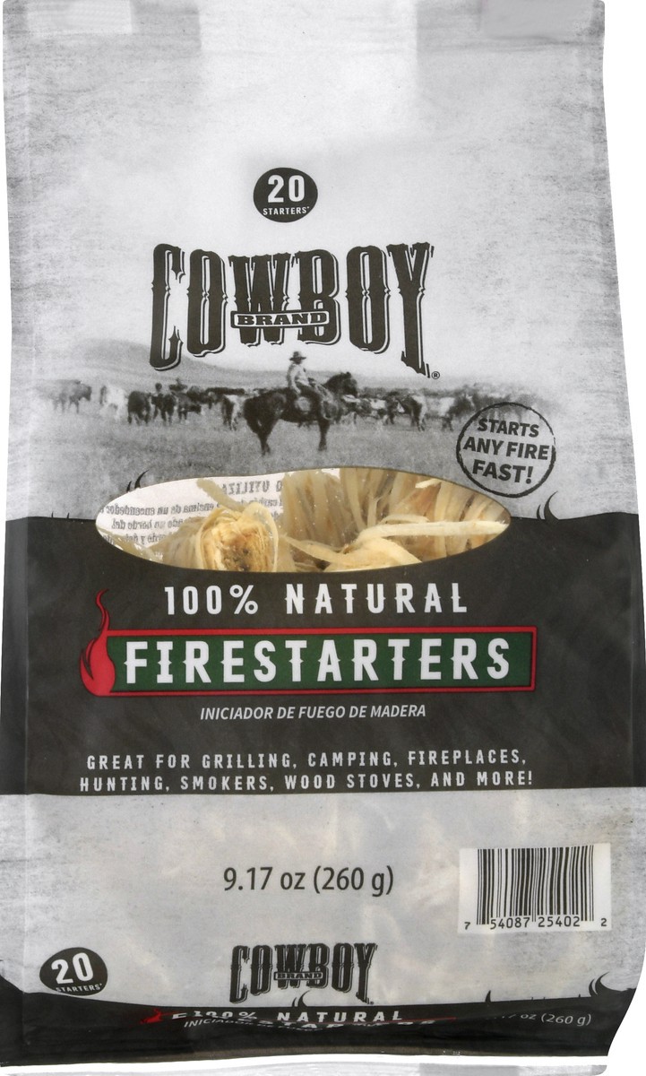 slide 2 of 8, Cowboy Charcoal 100% Natural Firestarters 20 ea, 20 ct