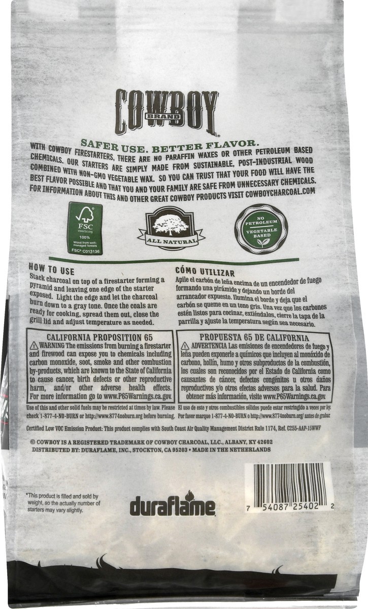 slide 6 of 8, Cowboy Charcoal 100% Natural Firestarters 20 ea, 20 ct