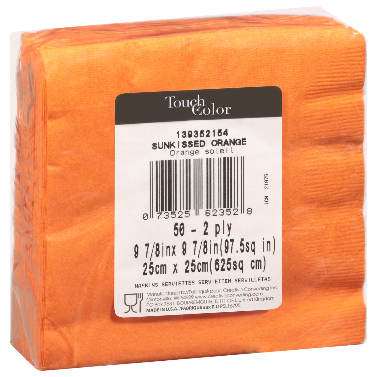 slide 7 of 11, Touch of Color Sunkissed Orange 2 Ply Napkins 50 ea, 50 ct