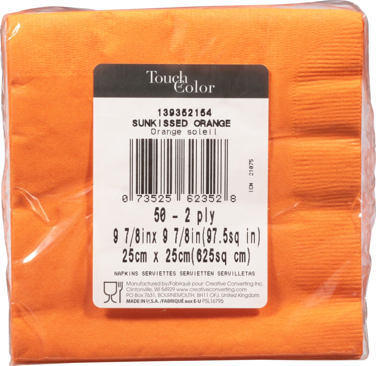 slide 8 of 11, Touch of Color Sunkissed Orange 2 Ply Napkins 50 ea, 50 ct