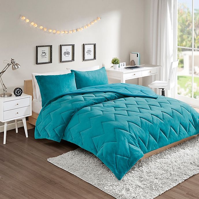 slide 1 of 10, Intelligent Design Kai Reversible Full/Queen Comforter Set - Teal, 3 ct