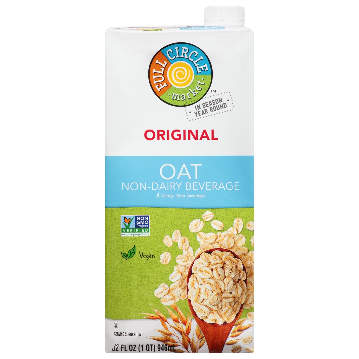 slide 2 of 18, Full Circle Market Oat Original Non-Dairy Beverage 32 fl oz, 32 fl oz