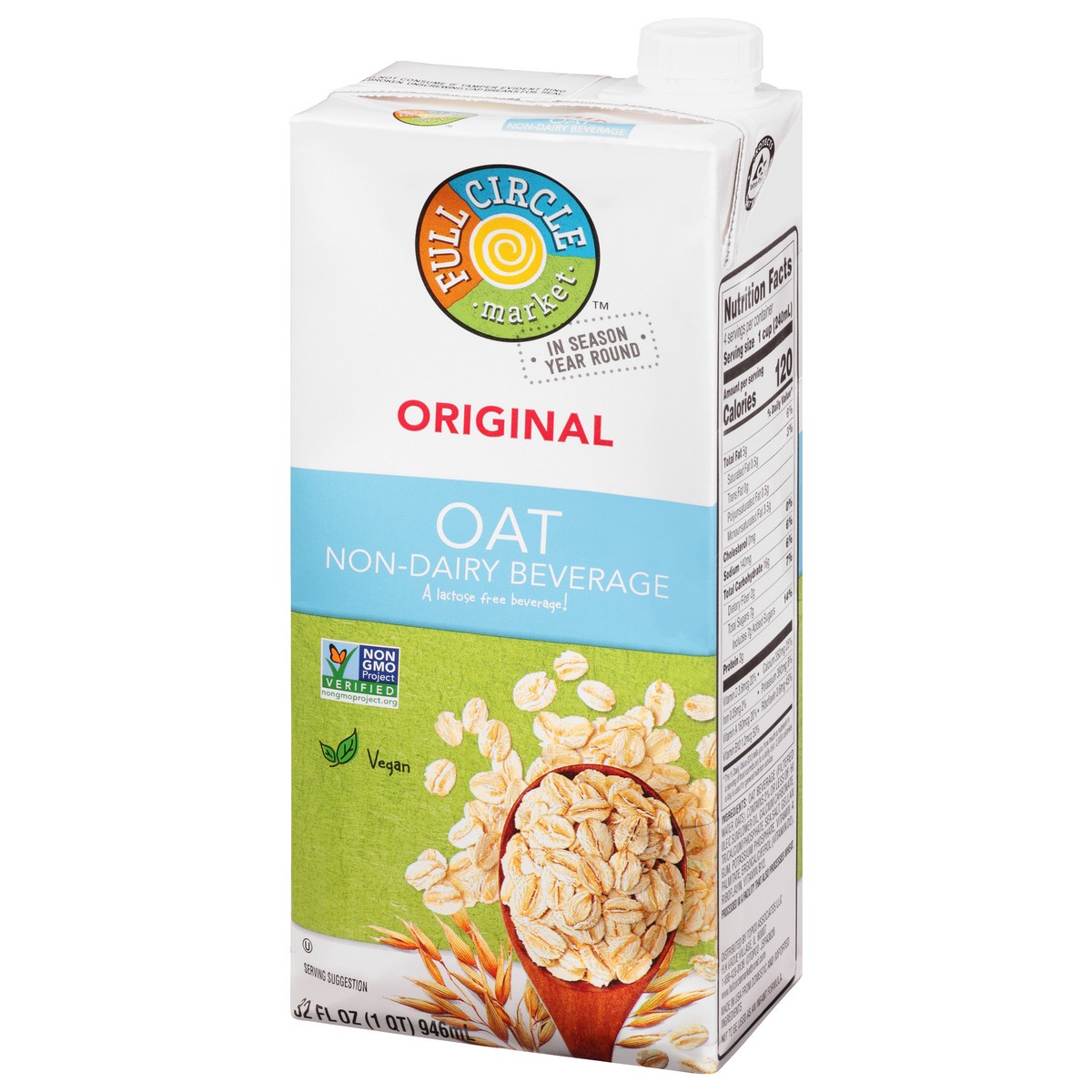 slide 11 of 18, Full Circle Market Oat Original Non-Dairy Beverage 32 fl oz, 32 fl oz