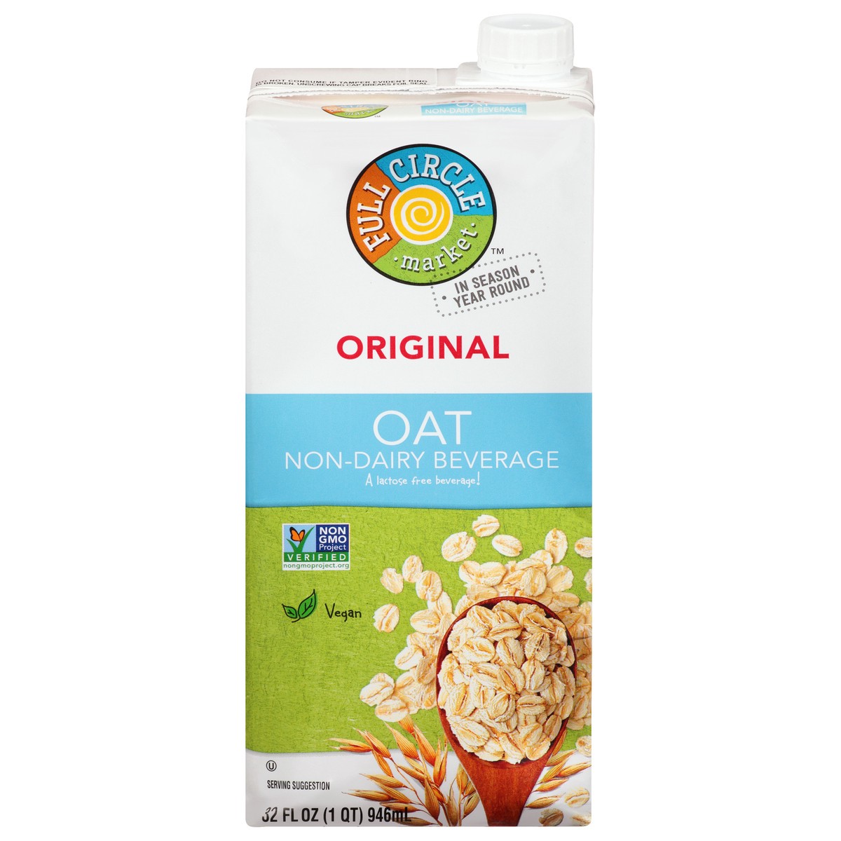 slide 10 of 18, Full Circle Market Oat Original Non-Dairy Beverage 32 fl oz, 32 fl oz