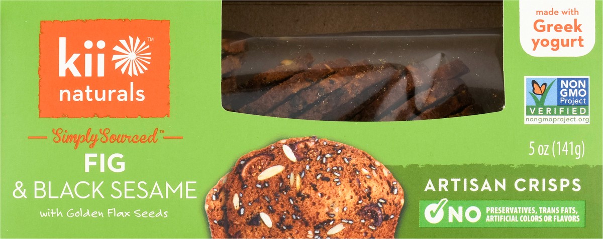 slide 1 of 9, Kii Naturals Fig & Black Sesame Artisan Crisps 5 oz, 5 oz