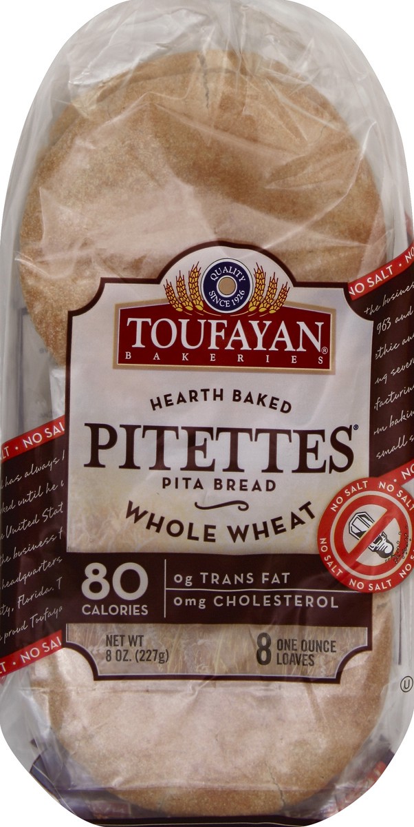 slide 5 of 5, Toufayan Pita Bread 8 ea, 8 ct