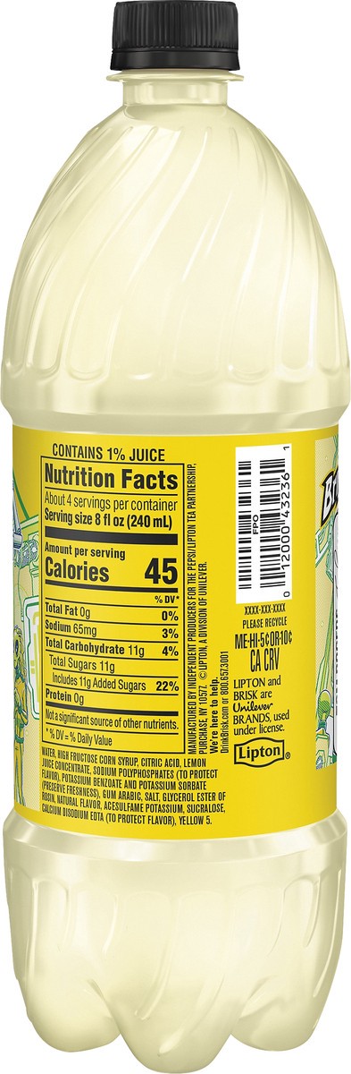 slide 4 of 6, Brisk Lemonade Juice Drink 1.05 lt, 1.05 l